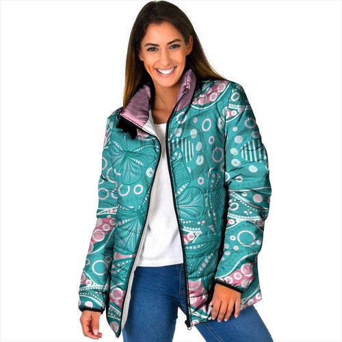 Australia Hereditary Cancer Awareness Padded Jacket Aboriginal Butterflies - Aussie Hoodie