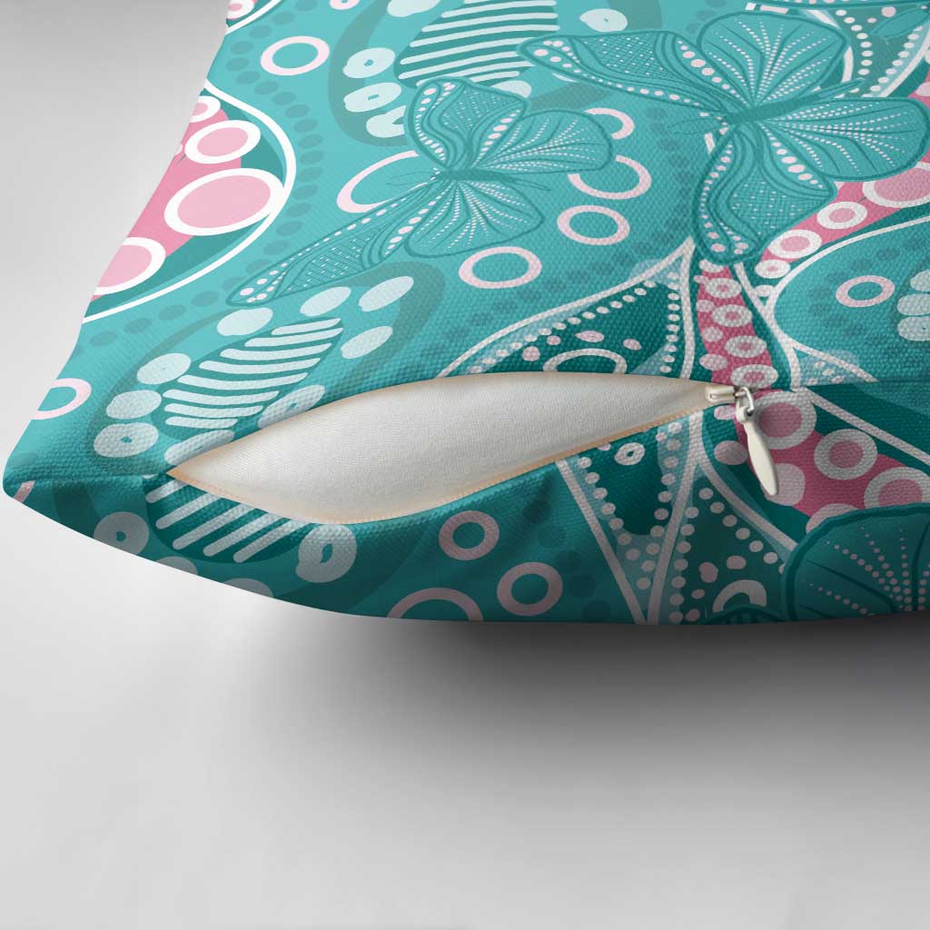 Australia Hereditary Cancer Awareness Pillow Cover Aboriginal Butterflies - Aussie Hoodie