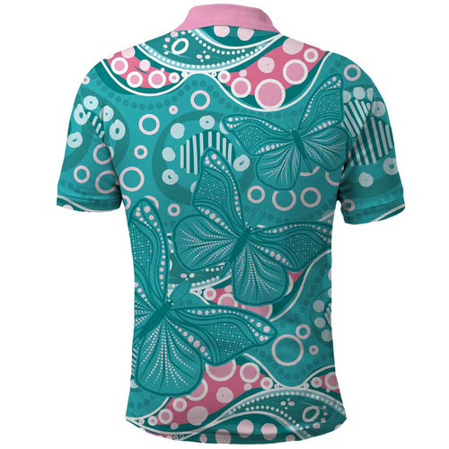 Australia Hereditary Cancer Awareness Polo Shirt Aboriginal Butterflies - Aussie Hoodie