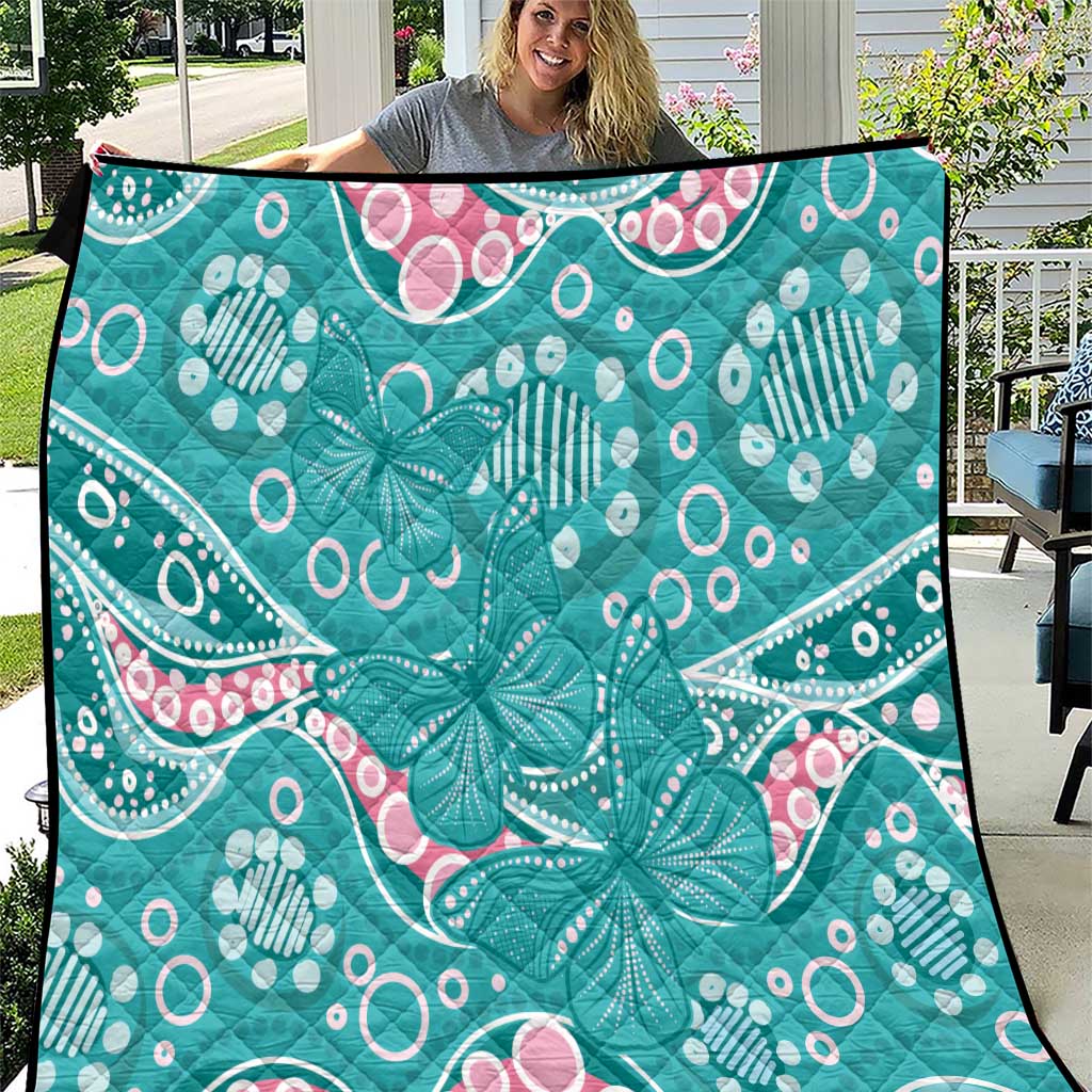 Australia Hereditary Cancer Awareness Quilt Aboriginal Butterflies - Aussie Hoodie