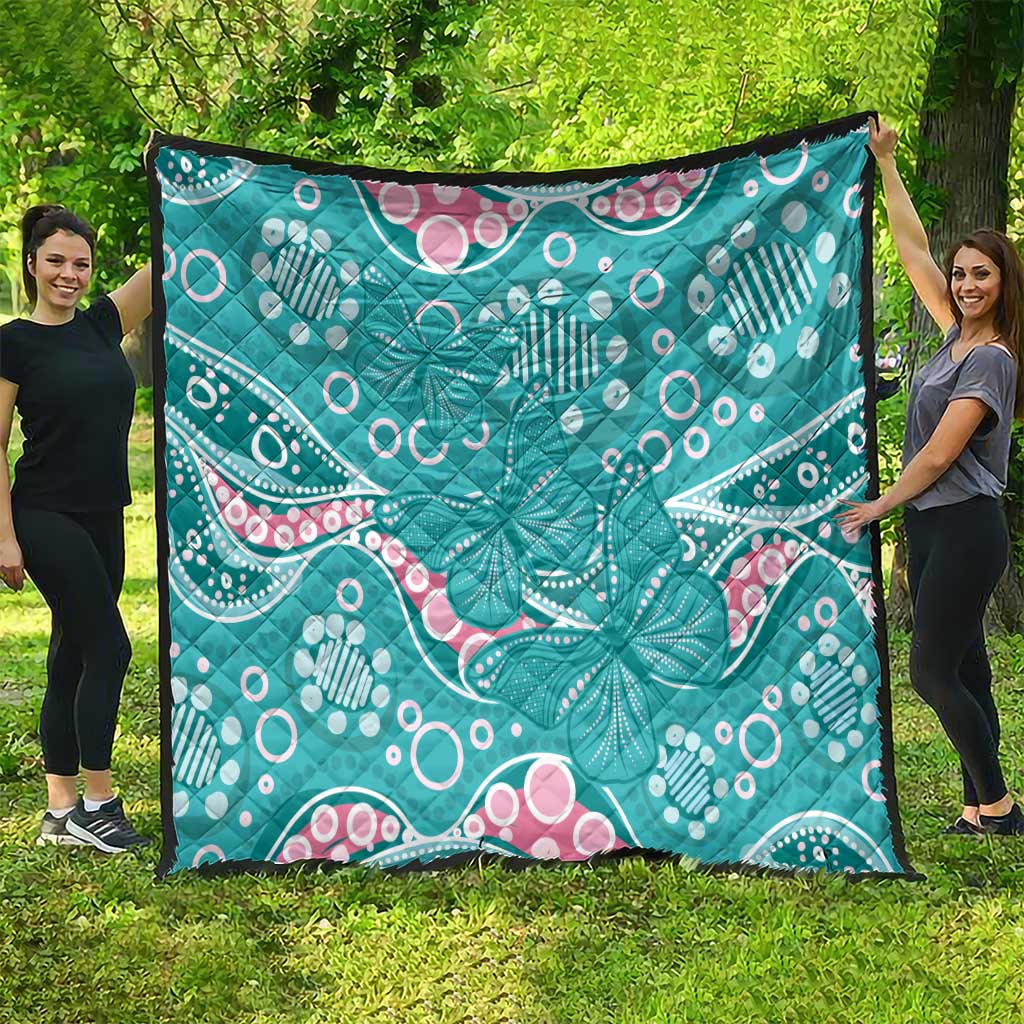 Australia Hereditary Cancer Awareness Quilt Aboriginal Butterflies - Aussie Hoodie