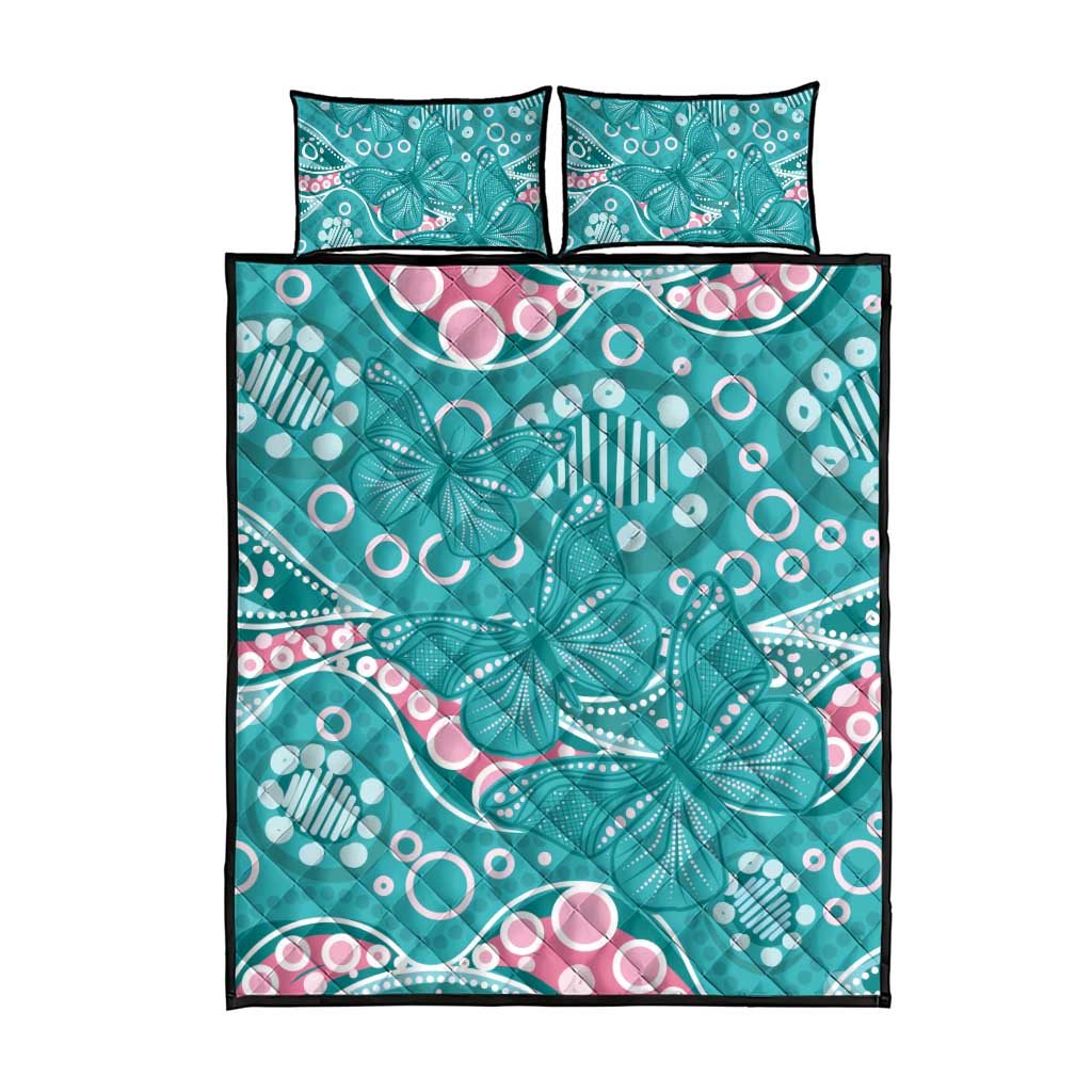 Australia Hereditary Cancer Awareness Quilt Bed Set Aboriginal Butterflies - Aussie Hoodie