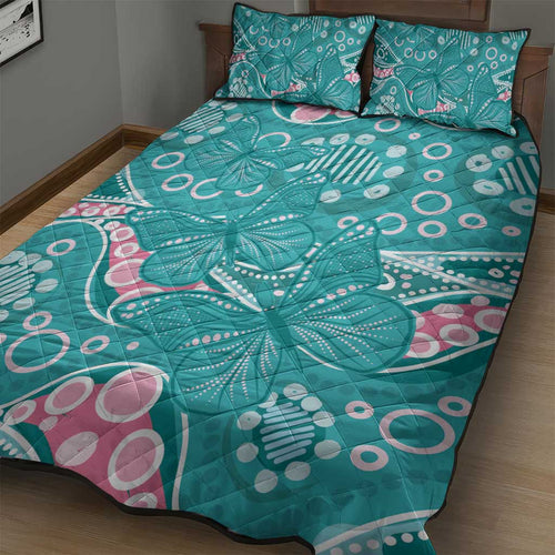 Australia Hereditary Cancer Awareness Quilt Bed Set Aboriginal Butterflies - Aussie Hoodie