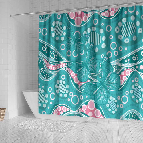 Australia Hereditary Cancer Awareness Shower Curtain Aboriginal Butterflies - Aussie Hoodie
