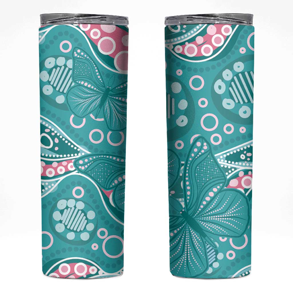 Australia Hereditary Cancer Awareness Skinny Tumbler Aboriginal Butterflies - Aussie Hoodie