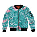 Australia Hereditary Cancer Awareness Sleeve Zip Bomber Jacket Aboriginal Butterflies - Aussie Hoodie