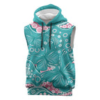 Australia Hereditary Cancer Awareness Sleeveless Hoodie Aboriginal Butterflies - Aussie Hoodie