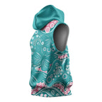 Australia Hereditary Cancer Awareness Sleeveless Hoodie Aboriginal Butterflies - Aussie Hoodie