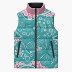 Australia Hereditary Cancer Awareness Sleeveless Puffer Jacket Aboriginal Butterflies - Aussie Hoodie