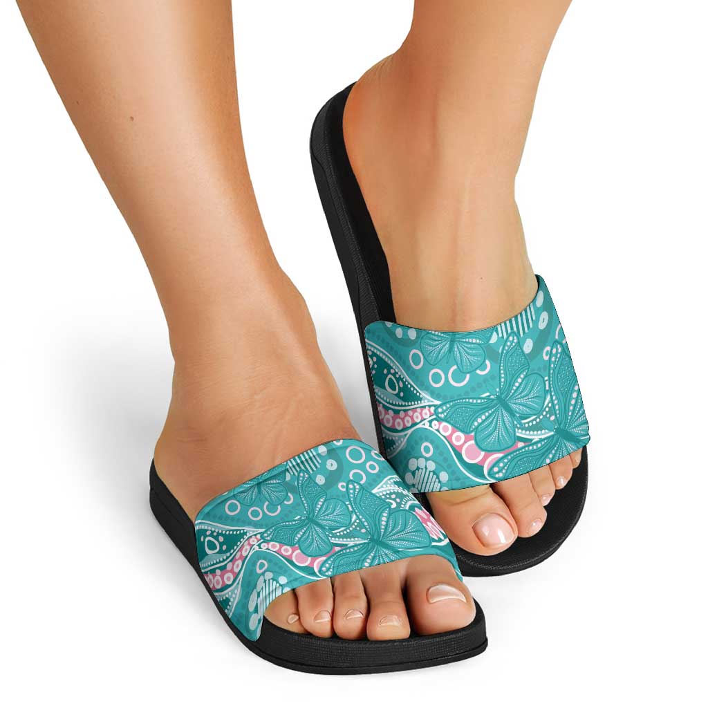 Australia Hereditary Cancer Awareness Slide Sandals Aboriginal Butterflies - Aussie Hoodie