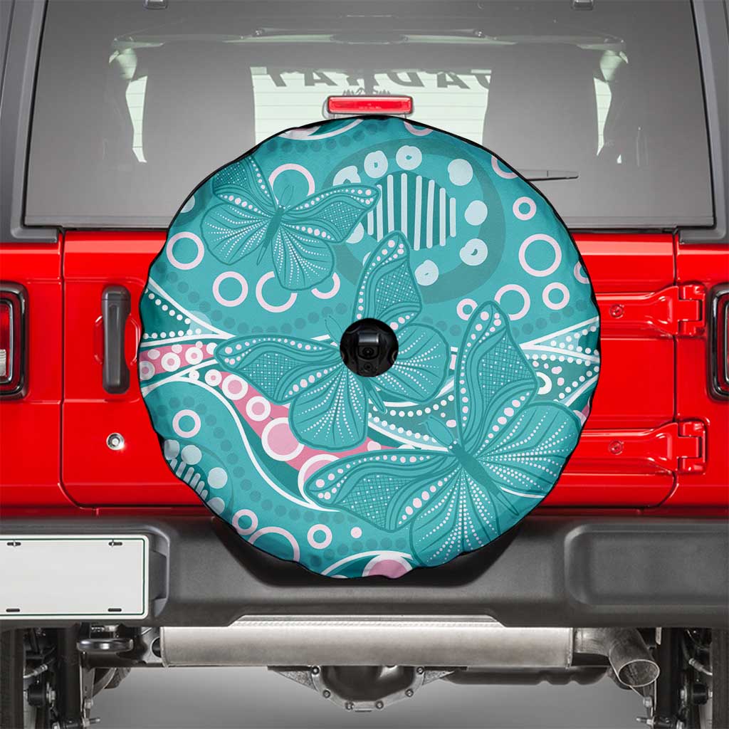 Australia Hereditary Cancer Awareness Spare Tire Cover Aboriginal Butterflies - Aussie Hoodie