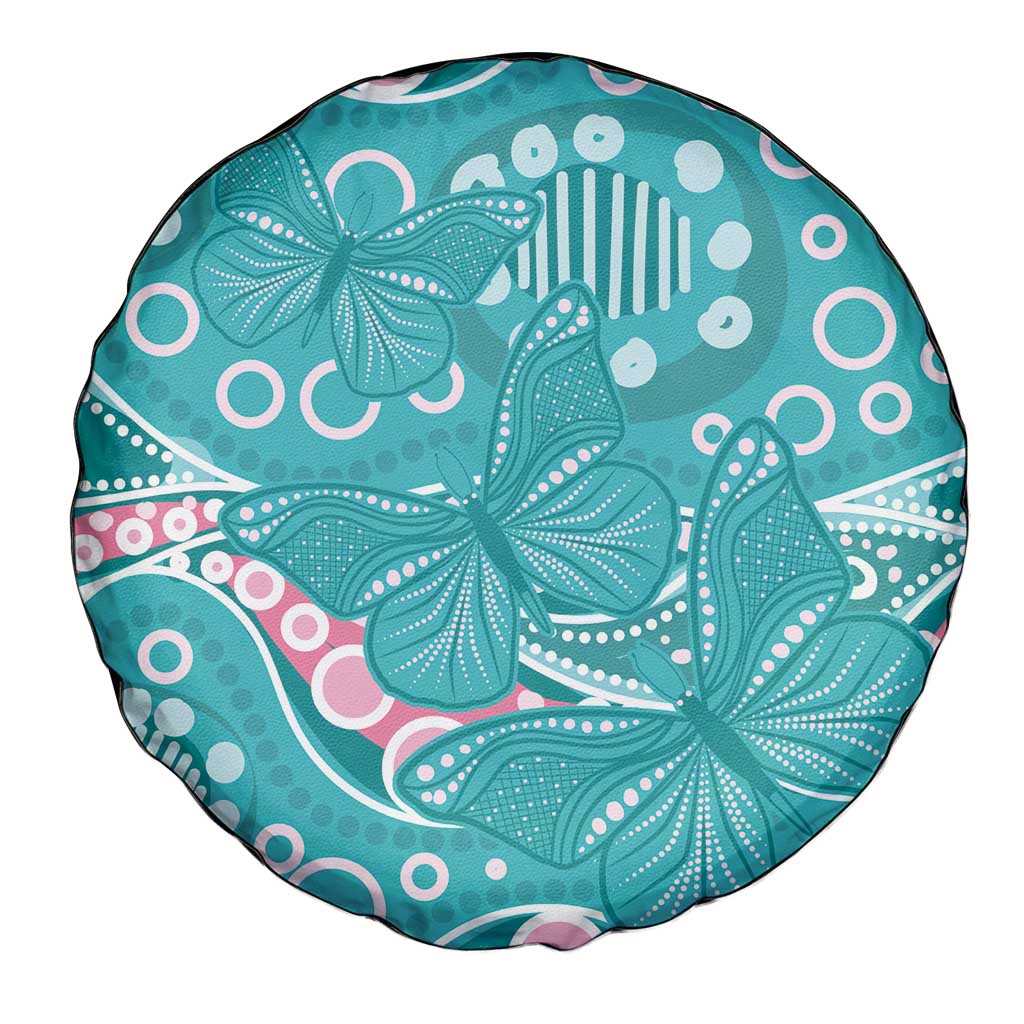 Australia Hereditary Cancer Awareness Spare Tire Cover Aboriginal Butterflies - Aussie Hoodie