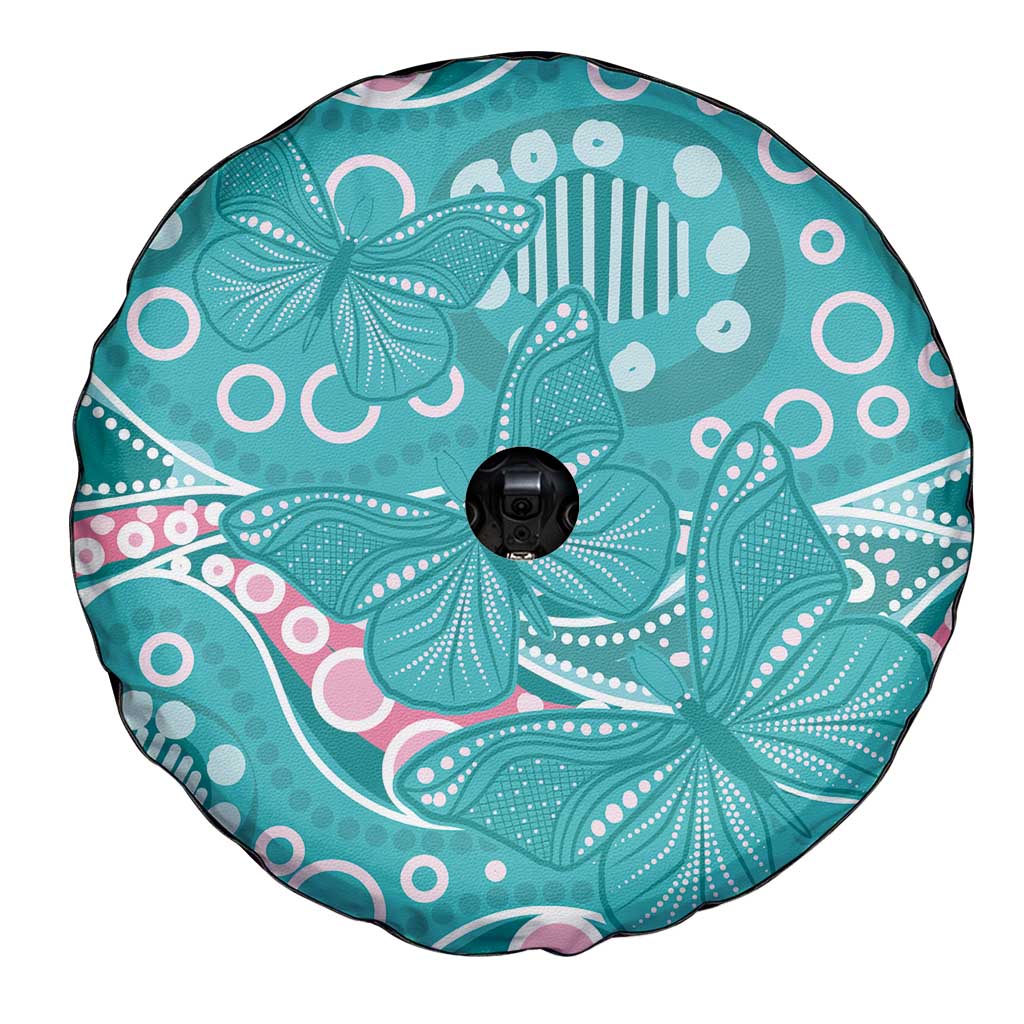 Australia Hereditary Cancer Awareness Spare Tire Cover Aboriginal Butterflies - Aussie Hoodie
