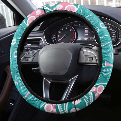 Australia Hereditary Cancer Awareness Steering Wheel Cover Aboriginal Butterflies - Aussie Hoodie