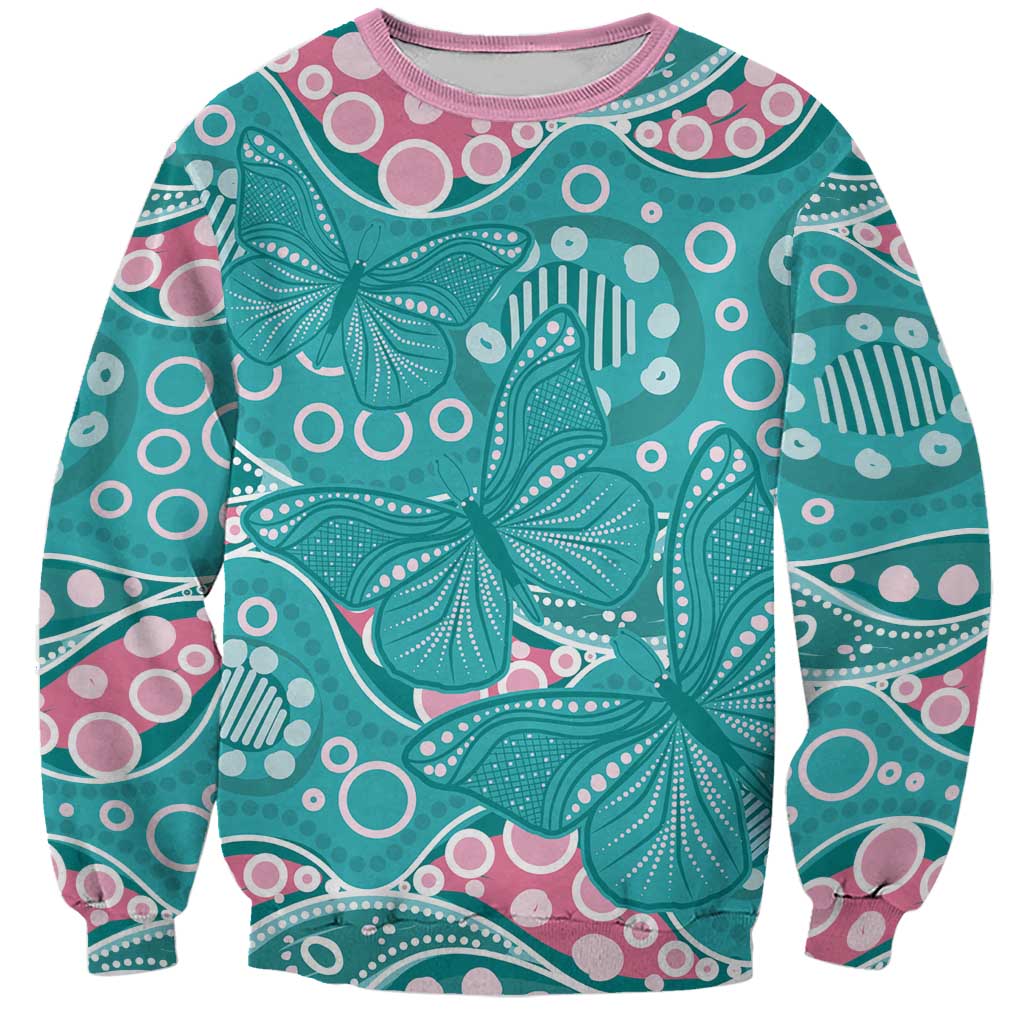 Australia Hereditary Cancer Awareness Sweatshirt Aboriginal Butterflies - Aussie Hoodie