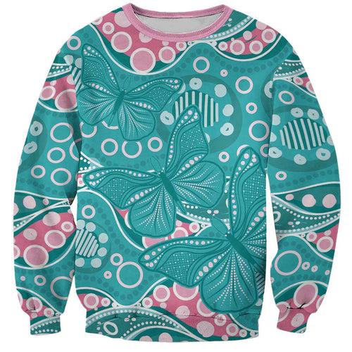Australia Hereditary Cancer Awareness Sweatshirt Aboriginal Butterflies - Aussie Hoodie