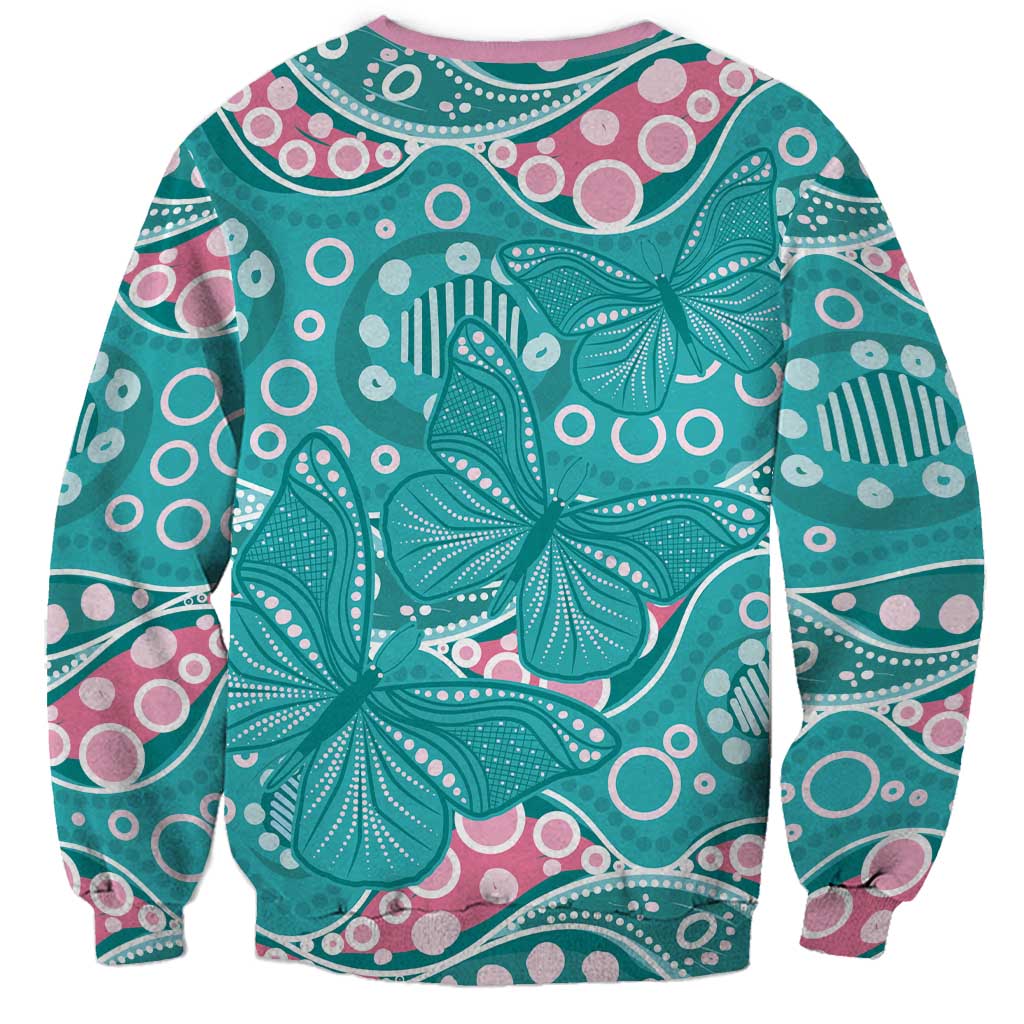 Australia Hereditary Cancer Awareness Sweatshirt Aboriginal Butterflies - Aussie Hoodie