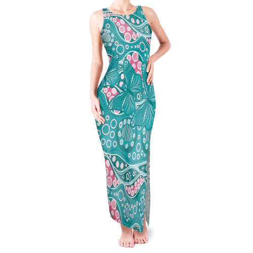 Australia Hereditary Cancer Awareness Tank Maxi Dress Aboriginal Butterflies - Aussie Hoodie