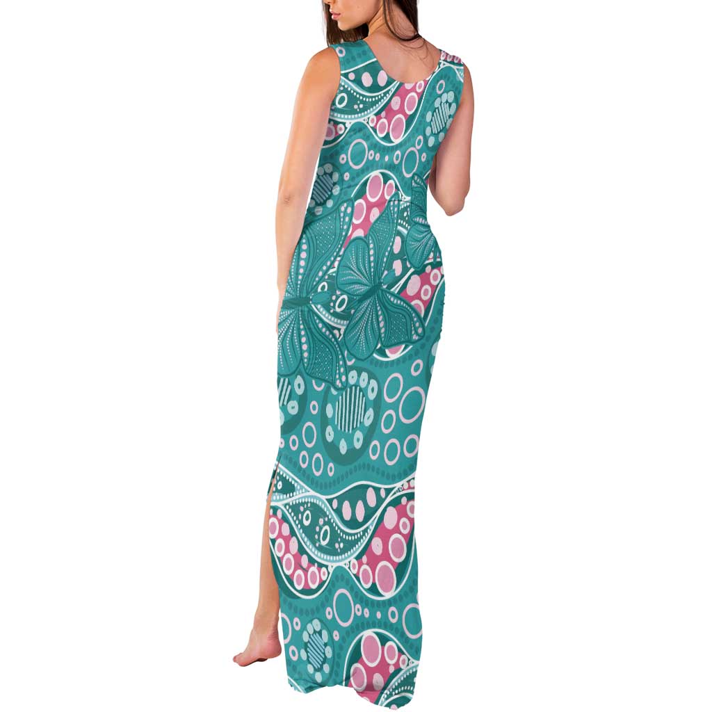 Australia Hereditary Cancer Awareness Tank Maxi Dress Aboriginal Butterflies - Aussie Hoodie