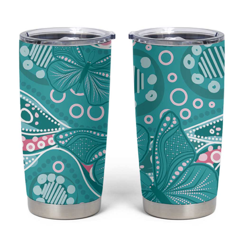 Australia Hereditary Cancer Awareness Tumbler Cup Aboriginal Butterflies - Aussie Hoodie