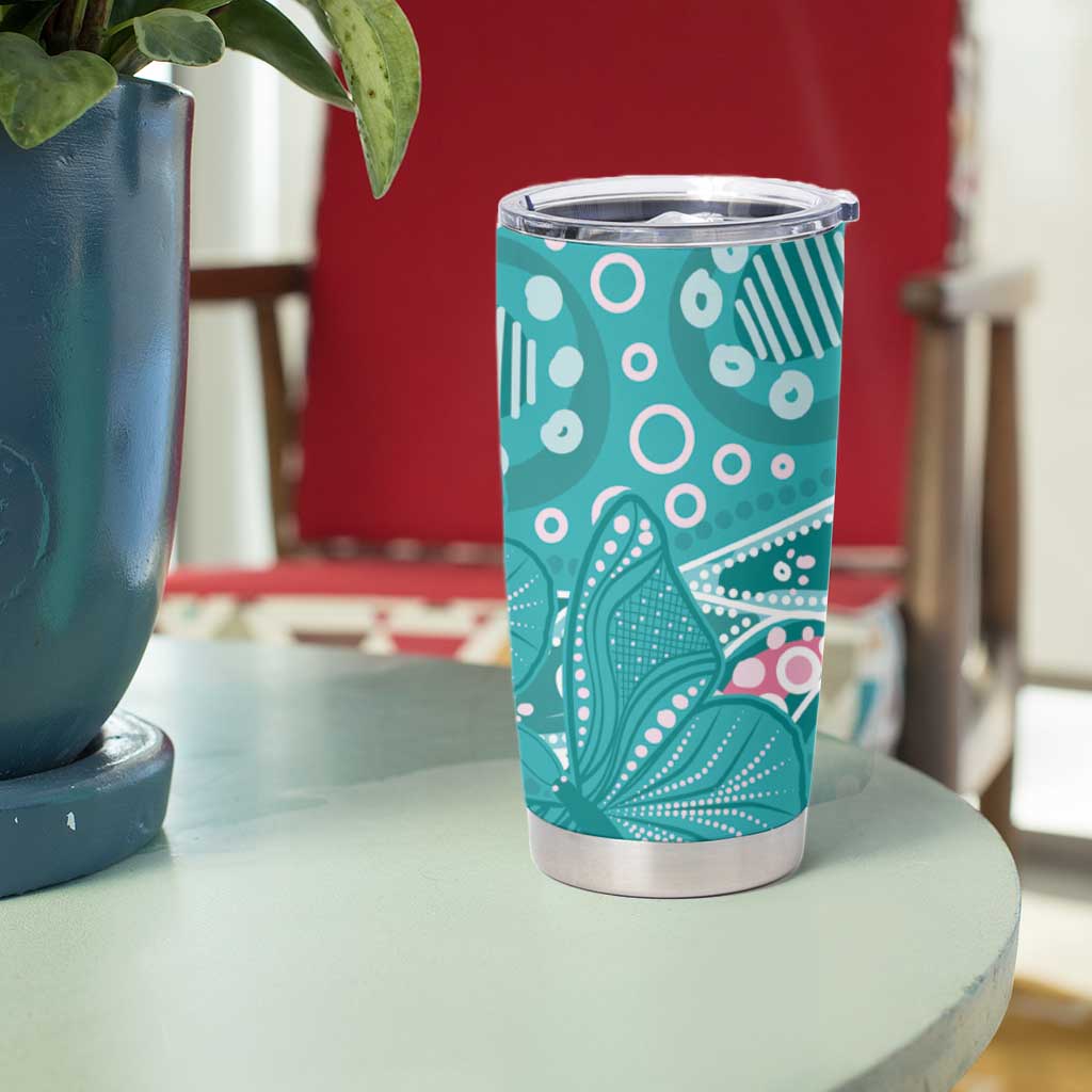 Australia Hereditary Cancer Awareness Tumbler Cup Aboriginal Butterflies - Aussie Hoodie