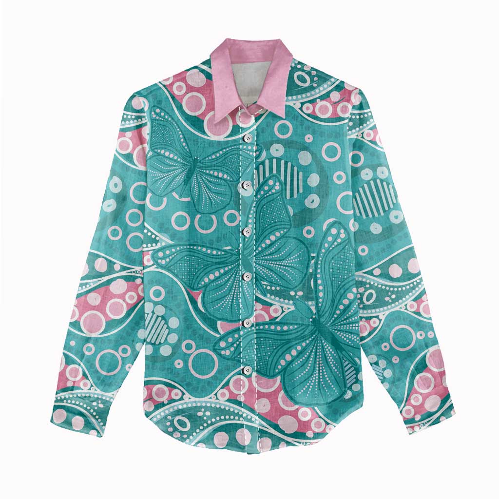 Australia Hereditary Cancer Awareness Women Casual Shirt Aboriginal Butterflies - Aussie Hoodie