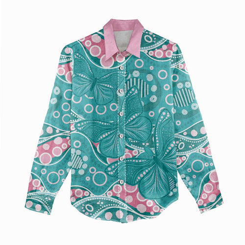 Australia Hereditary Cancer Awareness Women Casual Shirt Aboriginal Butterflies - Aussie Hoodie