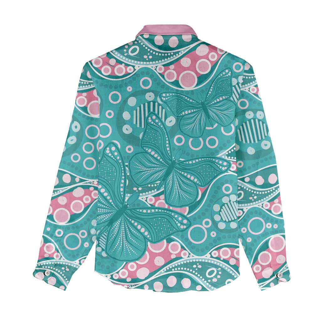 Australia Hereditary Cancer Awareness Women Casual Shirt Aboriginal Butterflies - Aussie Hoodie