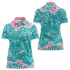 Australia Hereditary Cancer Awareness Women Polo Shirt Aboriginal Butterflies - Aussie Hoodie