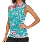 Australia Hereditary Cancer Awareness Women Sleeveless Polo Shirt Aboriginal Butterflies - Aussie Hoodie