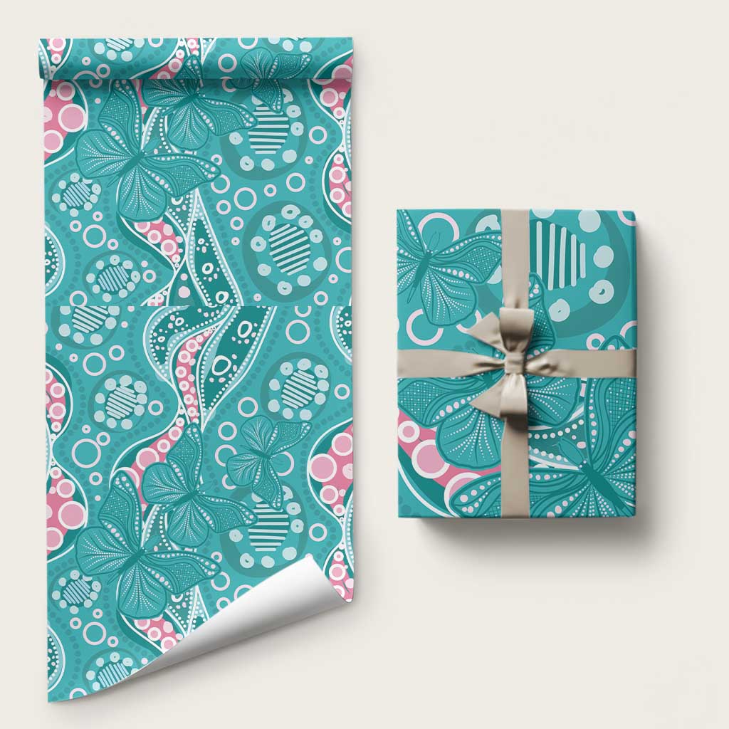 Australia Hereditary Cancer Awareness Wrapping Paper Aboriginal Butterflies