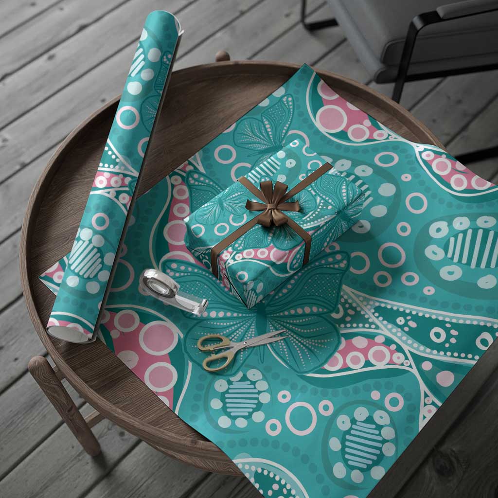 Australia Hereditary Cancer Awareness Wrapping Paper Aboriginal Butterflies