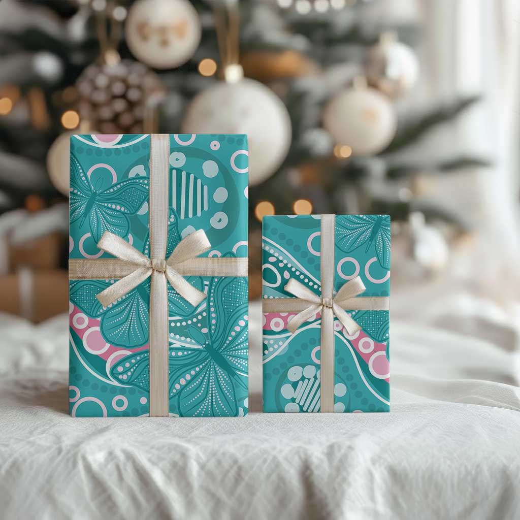 Australia Hereditary Cancer Awareness Wrapping Paper Aboriginal Butterflies