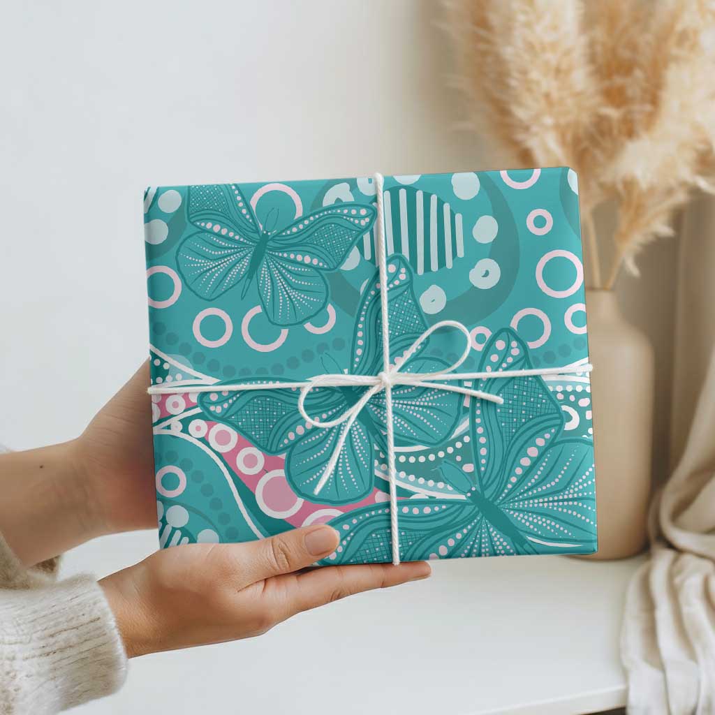 Australia Hereditary Cancer Awareness Wrapping Paper Aboriginal Butterflies