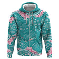 Australia Hereditary Cancer Awareness Zip Hoodie Aboriginal Butterflies - Aussie Hoodie