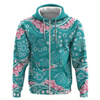 Australia Hereditary Cancer Awareness Zip Hoodie Aboriginal Butterflies - Aussie Hoodie