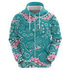 Australia Hereditary Cancer Awareness Zip Hoodie Aboriginal Butterflies - Aussie Hoodie