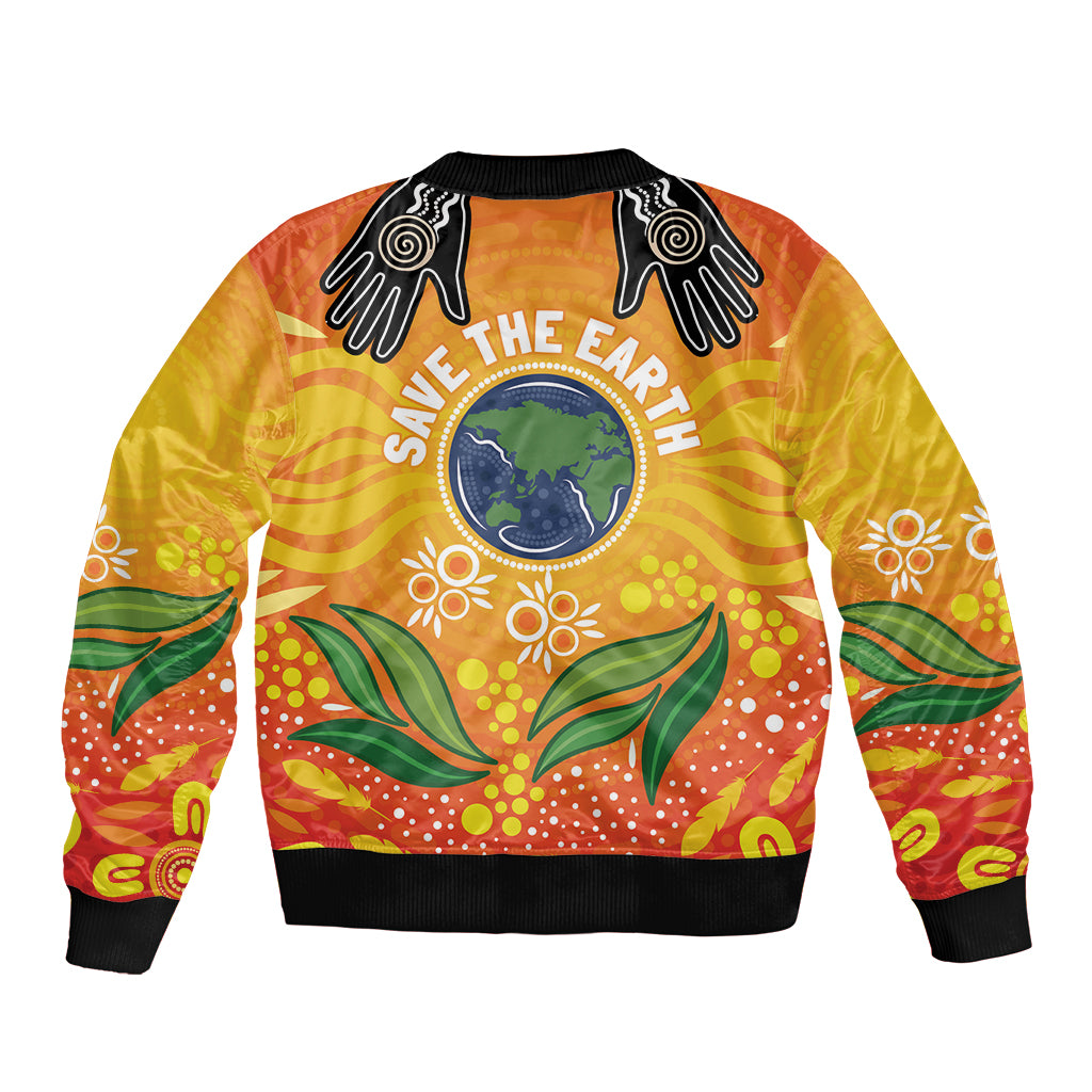 Australia Earth Day Indigenous Bomber Jacket Save The Earth