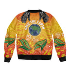 Australia Earth Day Indigenous Bomber Jacket Save The Earth