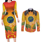 Australia Earth Day Indigenous Couples Matching Long Sleeve Bodycon Dress and Long Sleeve Button Shirt Save The Earth