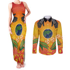 Australia Earth Day Indigenous Couples Matching Tank Maxi Dress and Long Sleeve Button Shirt Save The Earth