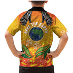 Australia Earth Day Indigenous Family Matching Mermaid Dress and Hawaiian Shirt Save The Earth