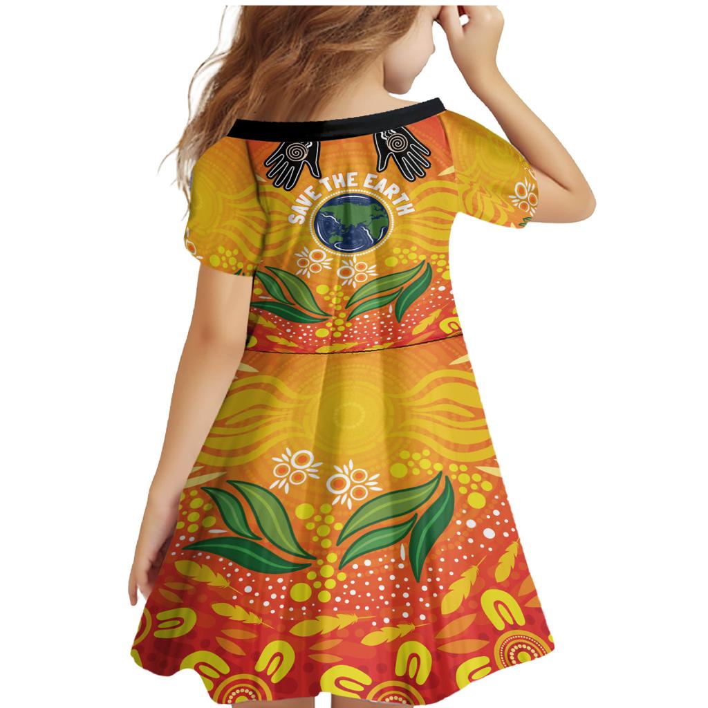 Australia Earth Day Indigenous Family Matching Mermaid Dress and Hawaiian Shirt Save The Earth