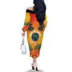 Australia Earth Day Indigenous Family Matching Off The Shoulder Long Sleeve Dress and Hawaiian Shirt Save The Earth
