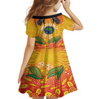Australia Earth Day Indigenous Family Matching Off Shoulder Short Dress and Hawaiian Shirt Save The Earth