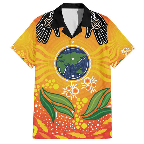 Australia Earth Day Indigenous Family Matching Off Shoulder Short Dress and Hawaiian Shirt Save The Earth