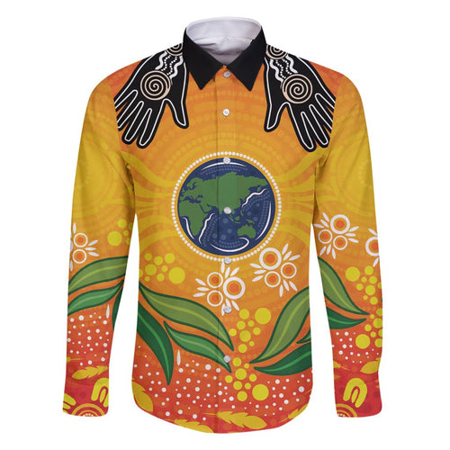 Australia Earth Day Indigenous Family Matching Off Shoulder Short Dress and Hawaiian Shirt Save The Earth