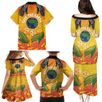 Australia Earth Day Indigenous Family Matching Puletasi and Hawaiian Shirt Save The Earth