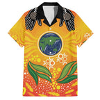 Australia Earth Day Indigenous Family Matching Short Sleeve Bodycon Dress and Hawaiian Shirt Save The Earth