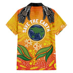 Australia Earth Day Indigenous Family Matching Short Sleeve Bodycon Dress and Hawaiian Shirt Save The Earth